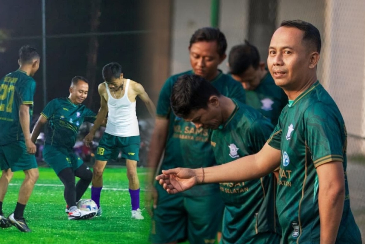 Pamin Samsat Surabaya Selatan Gelar Fun Football, Pererat Kekompakan Antaranggota